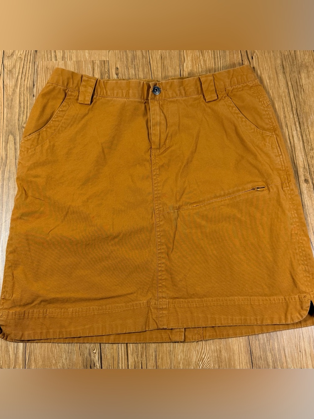 Duluth Trading Women’s Skort Size 12 Khaki Cargo Pocket Hiking Outdoor